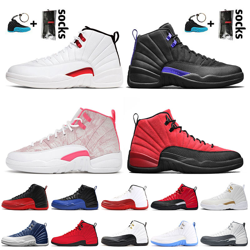 

Mens Basketball Shoes Jumpman 12 12s Twist 2021 Dark Concord Reverse Flu Game University Gold Arctic Punch Pink Indigo OVO Womens Trainers Sneakers, #5 dark concord 40-47
