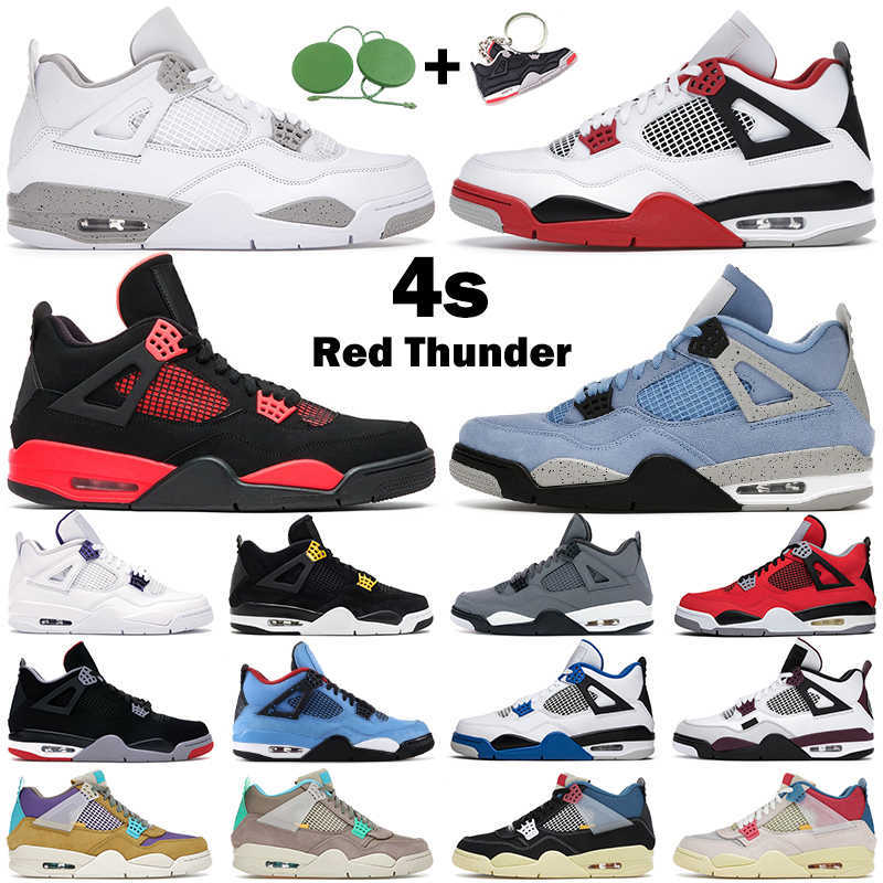 

men women basketball shoes jumpman 4s 4 Red Thunder Desert Moss Taupe Haze University Blue White Oreo Black Cat Green Glow mens trainers, #14