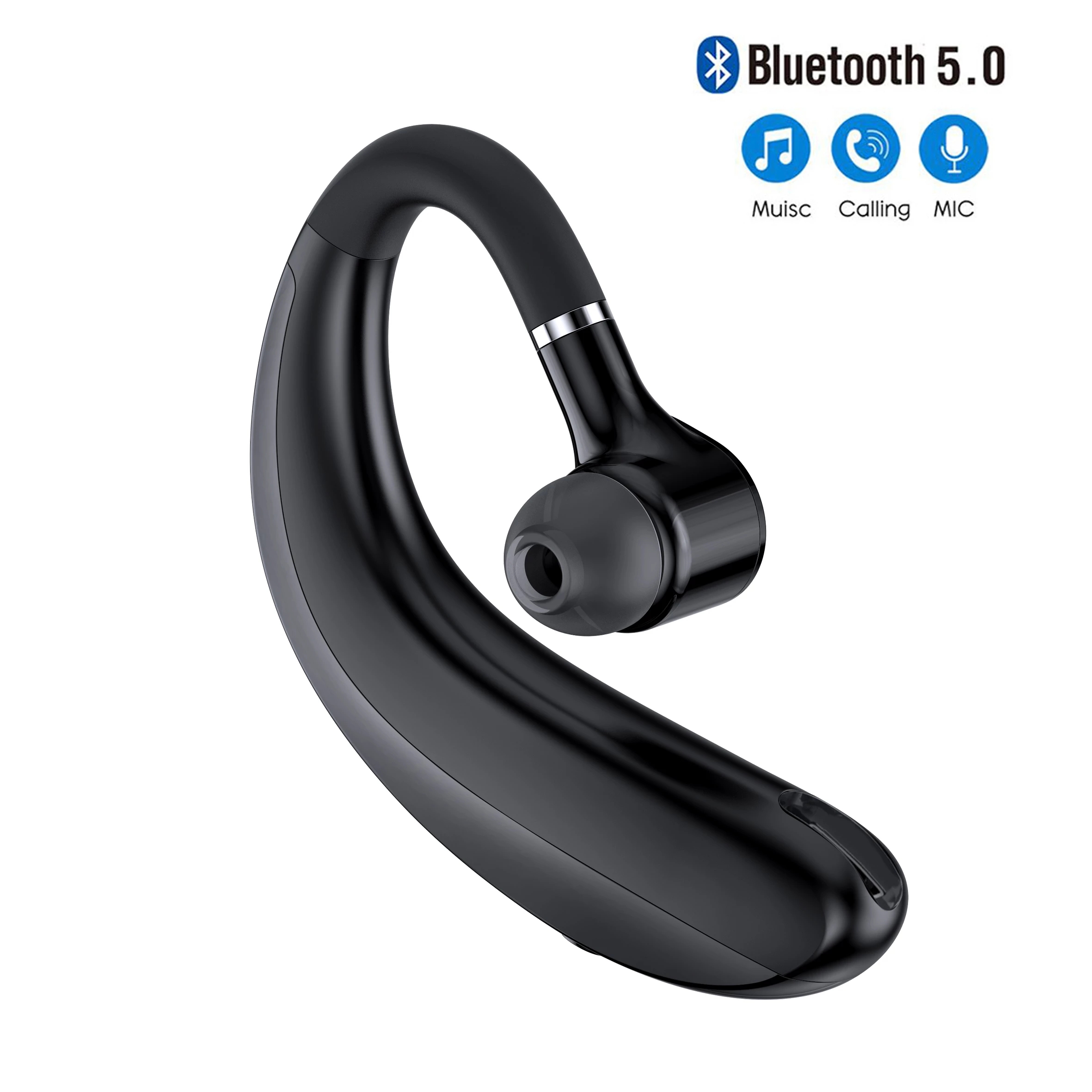 

Bluetooth earphones headphones Handsfree wireless headset Business headset Drive Call Sports earphones for iphone 11 12 Samsung, Black