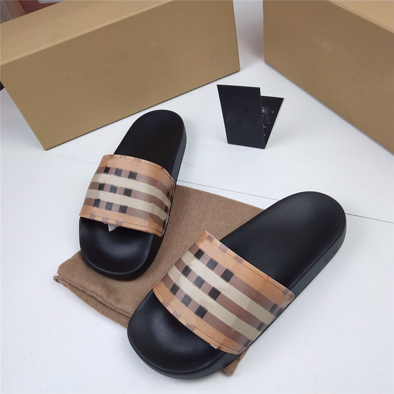 

2021 Luxury Designer Men Slippers lady Slides women Fashion Sandal Flip flop Size 35-45, Black