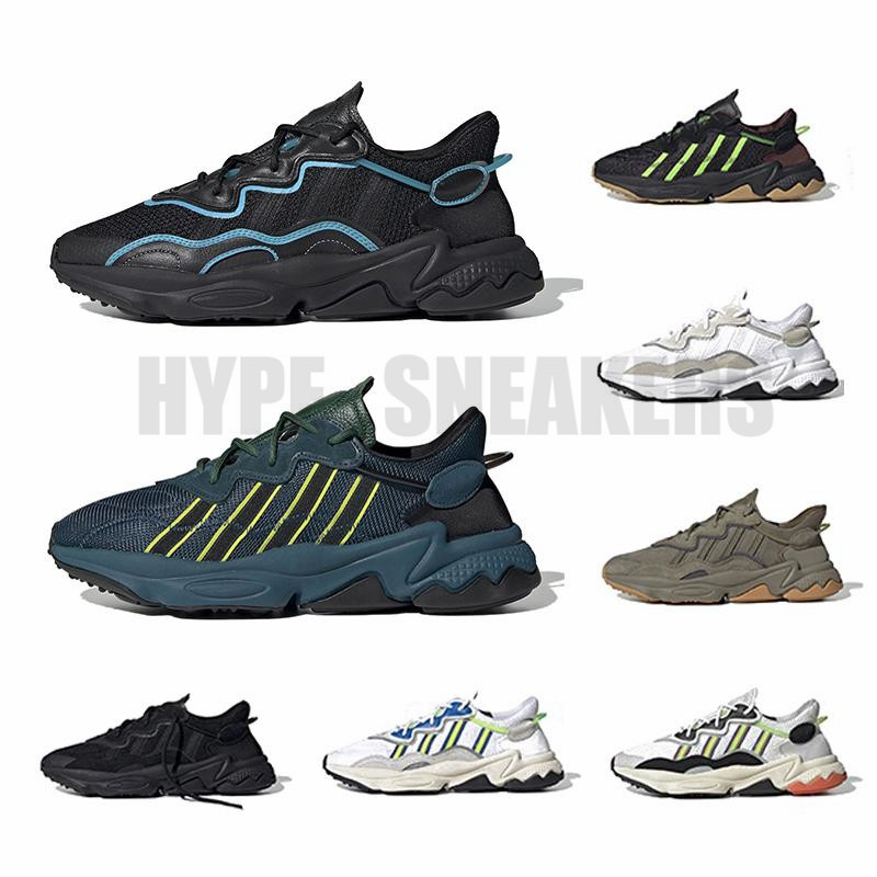 

king Push Ozweego men women running shoes Taped Seams Era Pack Reflective Xeno black Bright Cyan Pusha T trainers sports sneakers WITH SOCKS TAGS