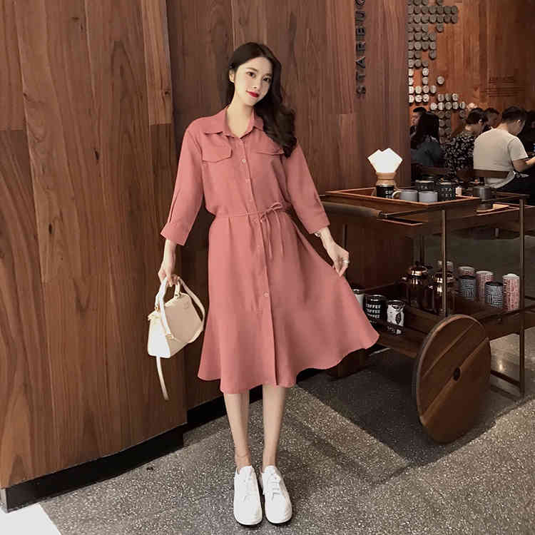 S-2Xl Plus Size Spring Girls Boho Solid Female Vintage Dress Party Oversize Long Sleeve Women Dresses Robe Vestido 210417Z