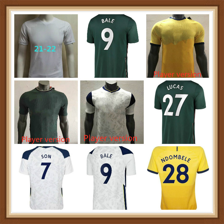 

Player version 20 21 22 soccer jersey DELE SON TOTTENHAM fourth BALE KANE HOJBJERG BERGWIJN 2021 2022 LUCAS football shirts uniforms, Black;yellow