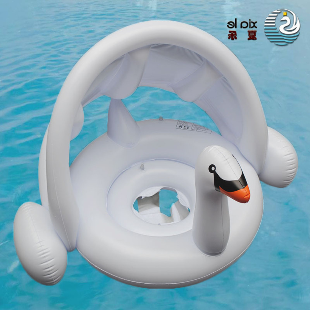 

Swimming ring Swimming sunscreen water toys inflatable White Swan children boat infant sitting circle