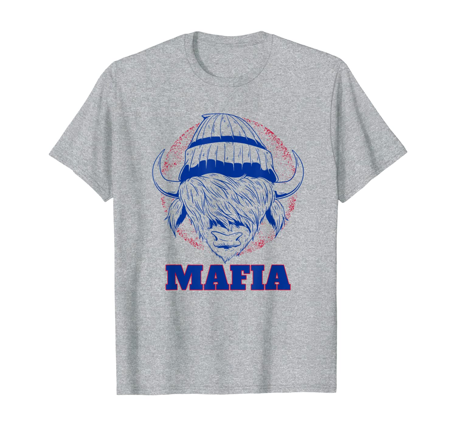 

Bills Mafia Great Gift Buffalo Sports Bull in Hat Tailgate T-Shirt, White;black