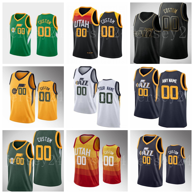 

basketball Jerseys Utah Jazz Donovan Mitchel Rudy Gobert Mike Conley Any player customizes a Jersey, Black;red