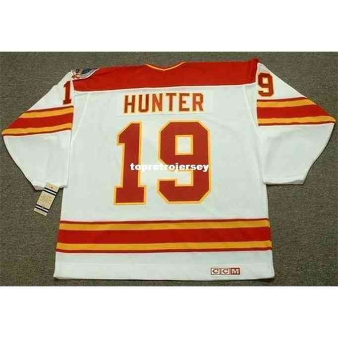 

Wholesale Mens Tim Hunter 1989 Ccm Vintage Home Cheap Retro Hockey Jersey, White