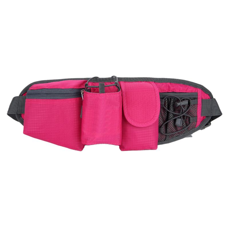 

Outdoor Bags Men Women Water Bottle Storage Holder Sports Lightweight Camping Adjustable Band Hiking Phone Running Waist Pack Cycling, Black