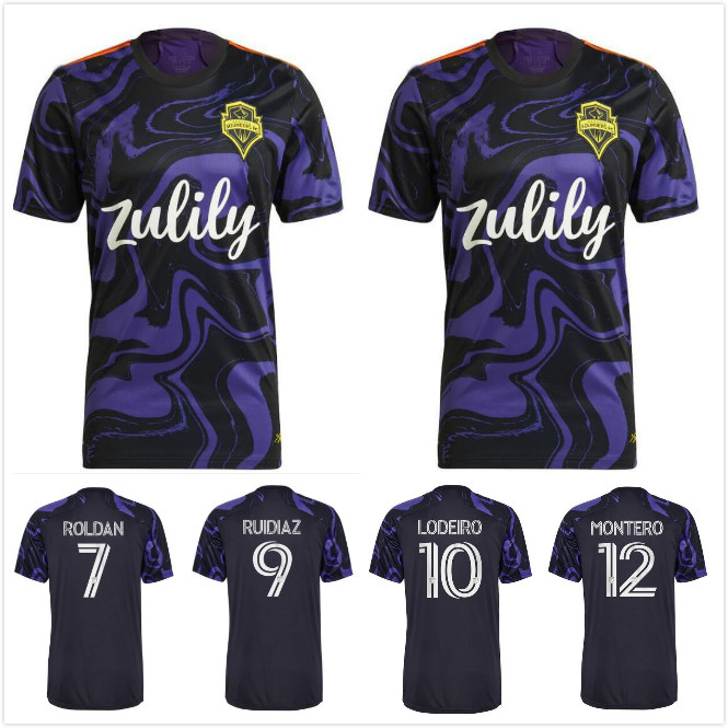 

MLS 2021 Seattle Sounders SOCCER JERSEYS away purple 21 22 Jimi Hendrix KIT Roldan Ruidíaz Lodeiro Montero MORRIS camisetas de fútbol football shirts MAILLOTS FOOT