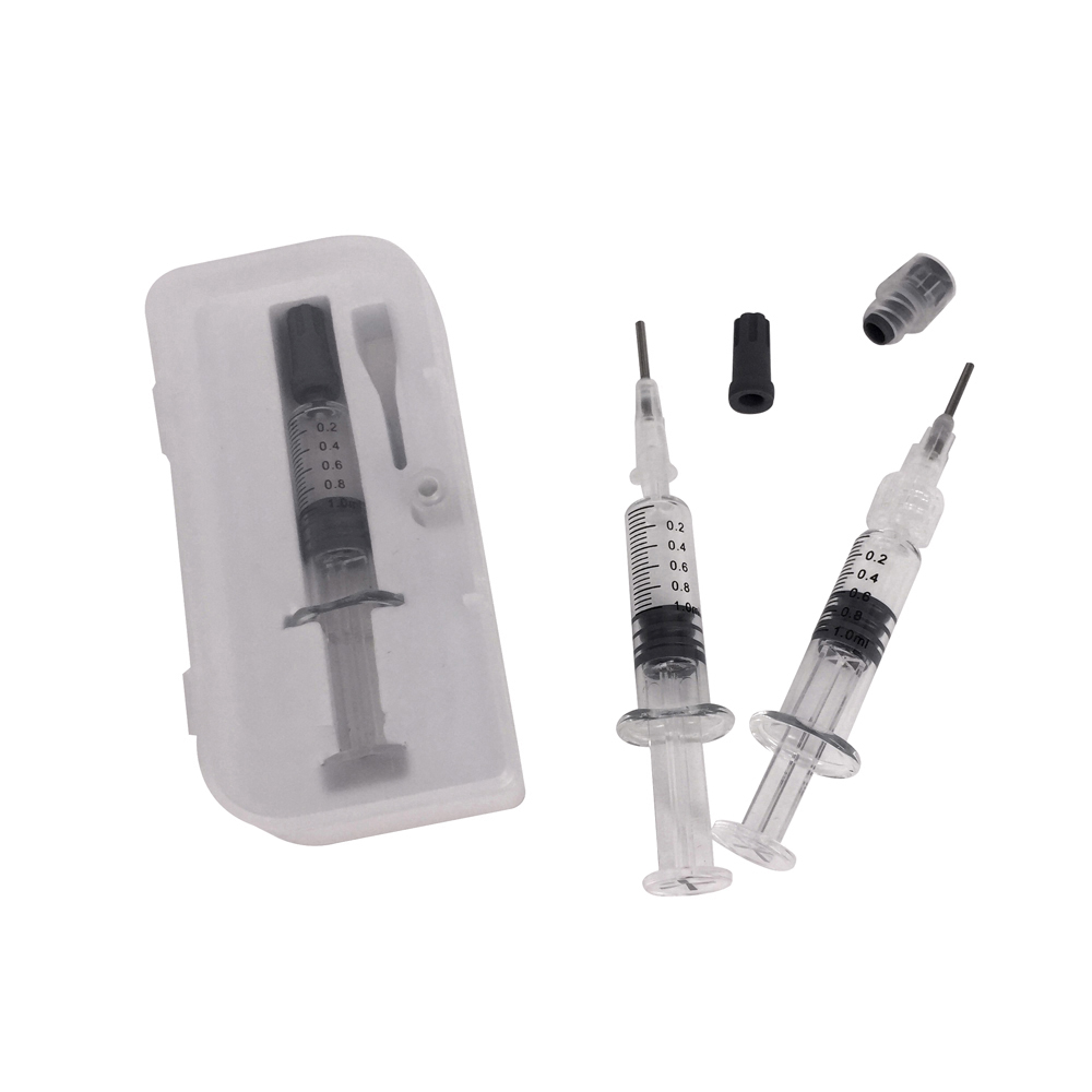 

Luer lock injuector 1ml Glass syringes with measurement mark 510 thread disposable vape carts Thick oil cartridge filling tool gift box packaging