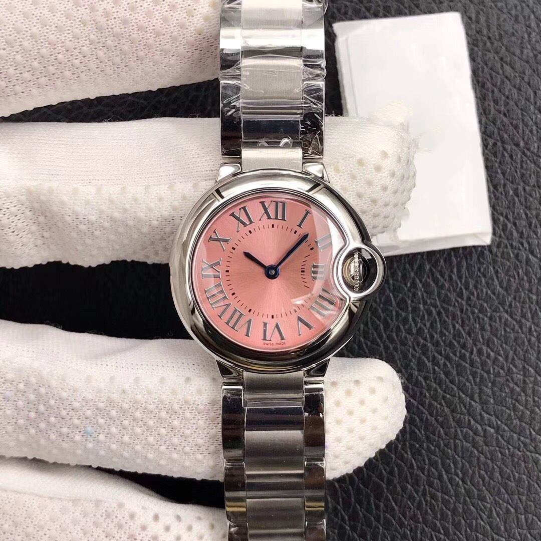 

Luxury Ladies Watch pink white delicate dial 28mm quartz movement Waterproof Automatic sports designer Multi Size 33mm, Slivery;brown