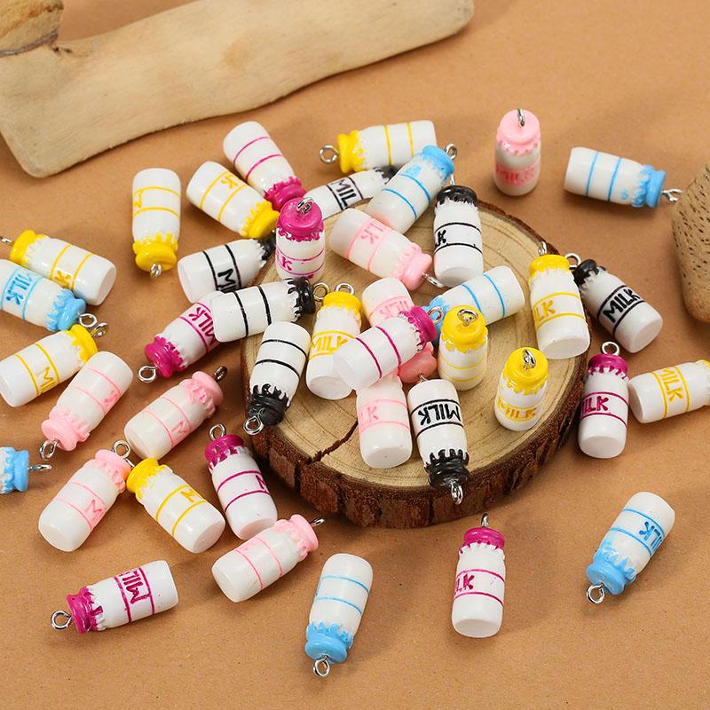

Charms Sansango 10Pcs Resin Milk 25*10Mm Drink Bottle Pendant For Jewelry Diy Handmade Earrings Bracelet Necklace Charm, Bronze;silver