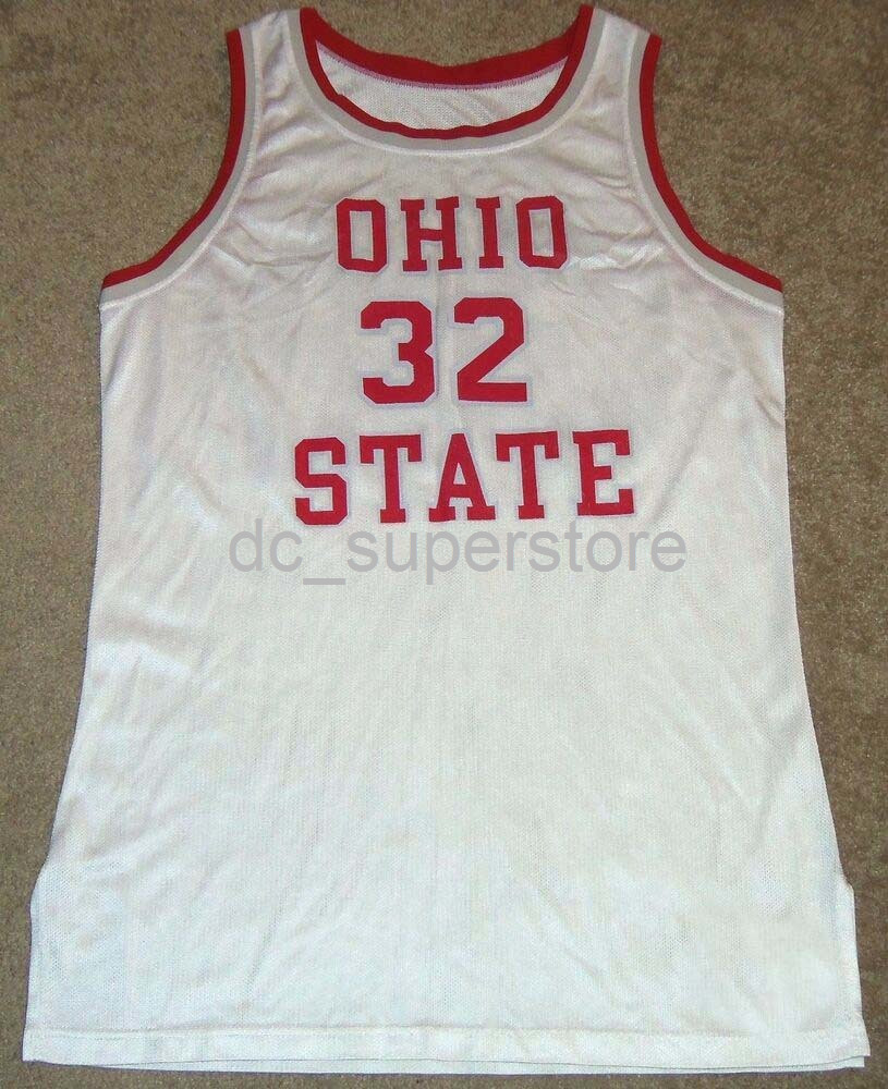 

80's DENNIS HOPSON OHIO STATE BUCKEYES CHAMPION JERSEY RARE! Stitched Custom Any Name Number XS-6XL Basketball Jersey, White
