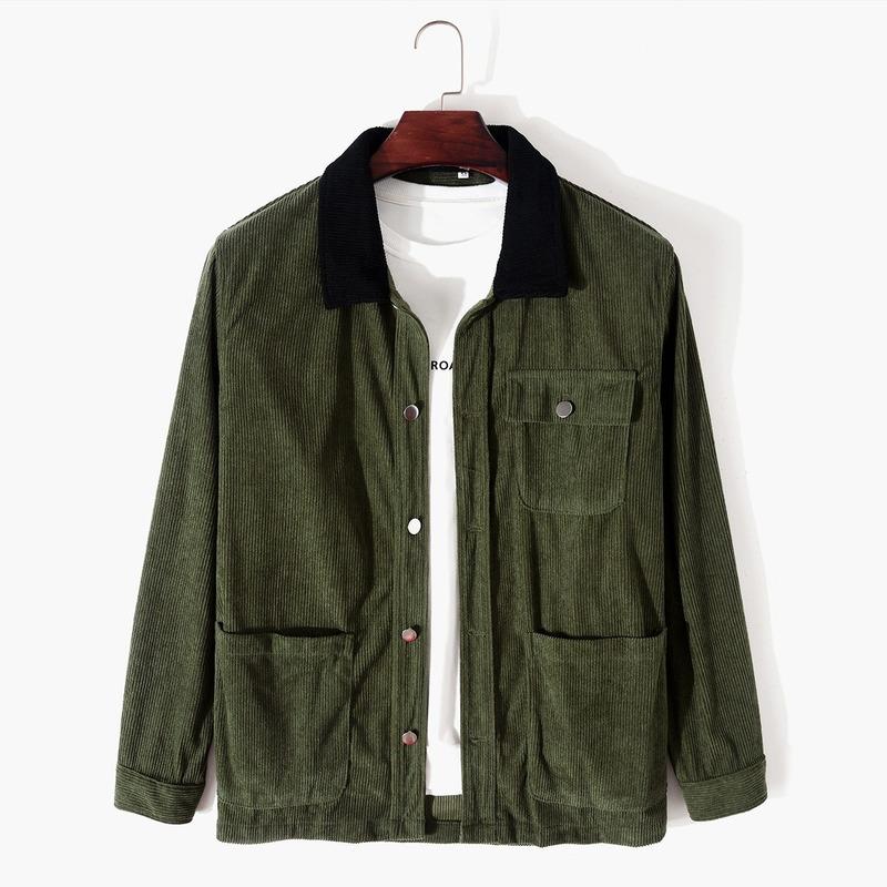 

Men's Jackets Men Clothing 2021 Autumn Long-sleeved Jacket European And American Top Solid Color, Black;brown