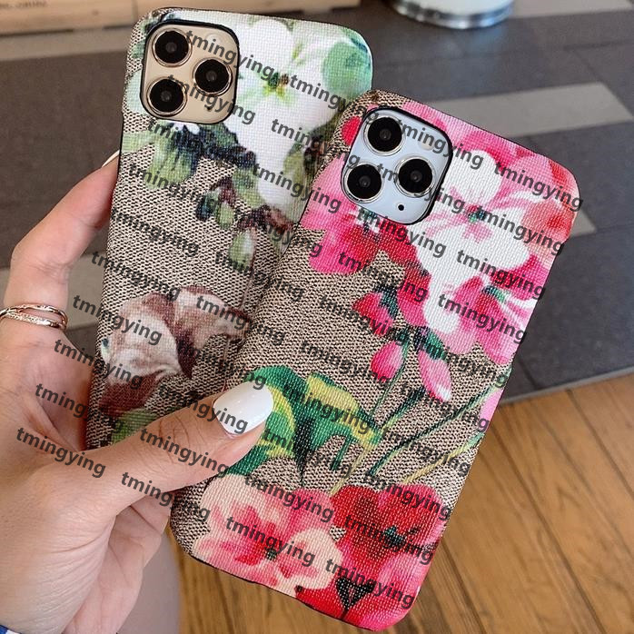 

Luxurys Phone Cases For iPhone 12 mini 11 Pro Max XS XR X 8 7 Plus Bee Tiger Snake Print Cover Shell Samsung S20 S21 Note 20 Designers Case, #1-brown flowers l