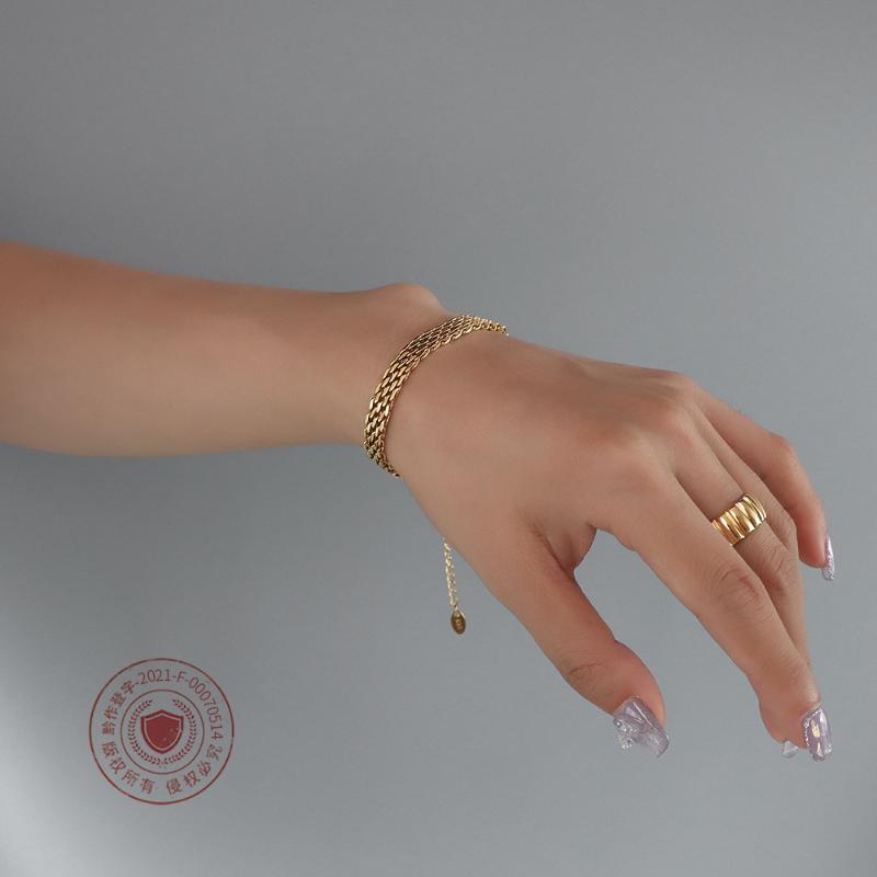 

Link, Chain Sell 316L Stainless Steel Gold Silver Plated Bracelets For Women Vintage Trendy Jewelry