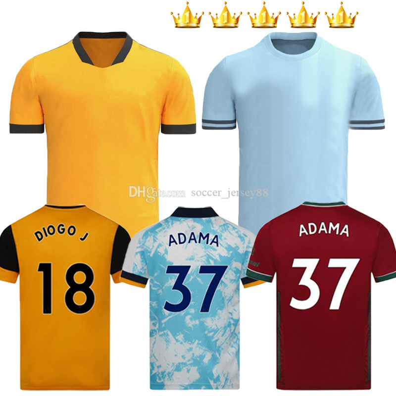 

Wolves soccer jerseys 2021-22 Wanderers 20 21 22 NEVES RAUL 2021 2022 ADAMA FÃBIO SILVA PODENCE OTTO football shirt men + kids kit uniforms, Black;yellow