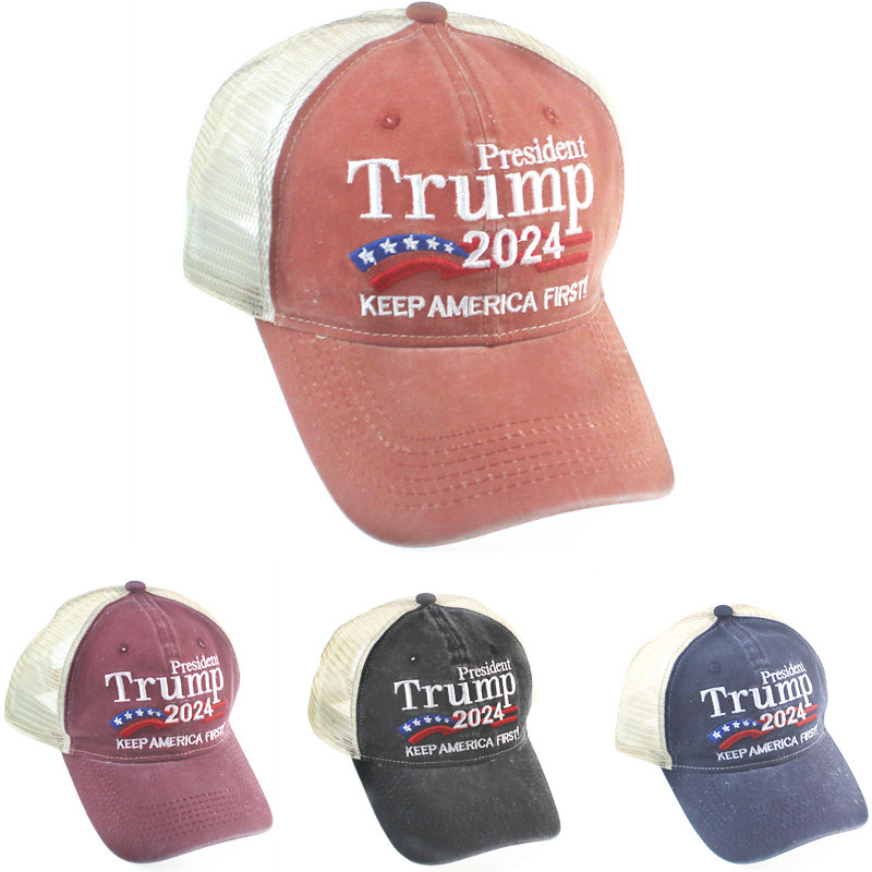 

Donald Trump 2024 Baseball Cap Patchwork Washed Outdoor Keep America First Hat Sports Embroidered Mesh Hats DB686 2671 Q2, Multi