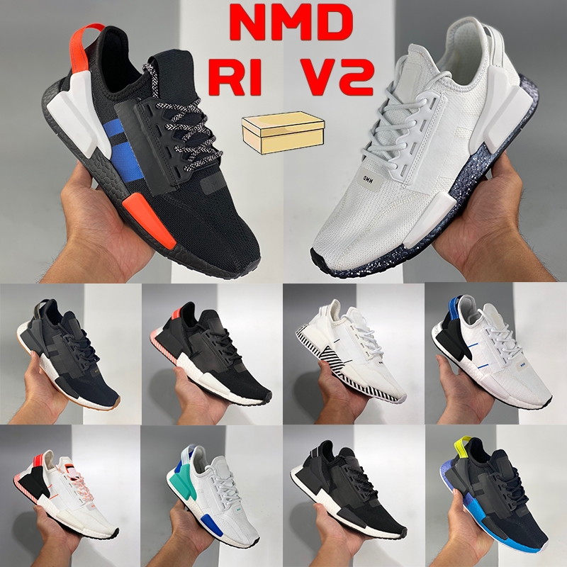 

NMD running shoes R1V2 men women sneakers olive white black speckled metallic gold mexico city munchen Rio De Janeiro paris aqua trainers with box, Bubble wrap packaging