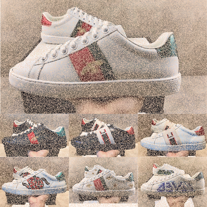 

High Quality Mens Casual Shoes White Ace Green Red Stripe Italy Bee Tiger Snake Women Sneaker Trainers Chaussures Pour Hommes With Box Y5R0#, Black