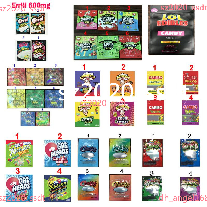 

EMPTY Edibles Packaging mylar bags Medicated Infused Gummy Worms Candy edible package rope dope belts