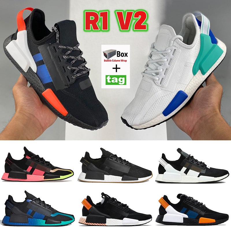 

Mens Olive R1 V2 running shoes cloud white blue red white speckled Circuit Board black aqua paris metallic gold mexico city munchen sneakers women trainers, Bubble wrap packaging