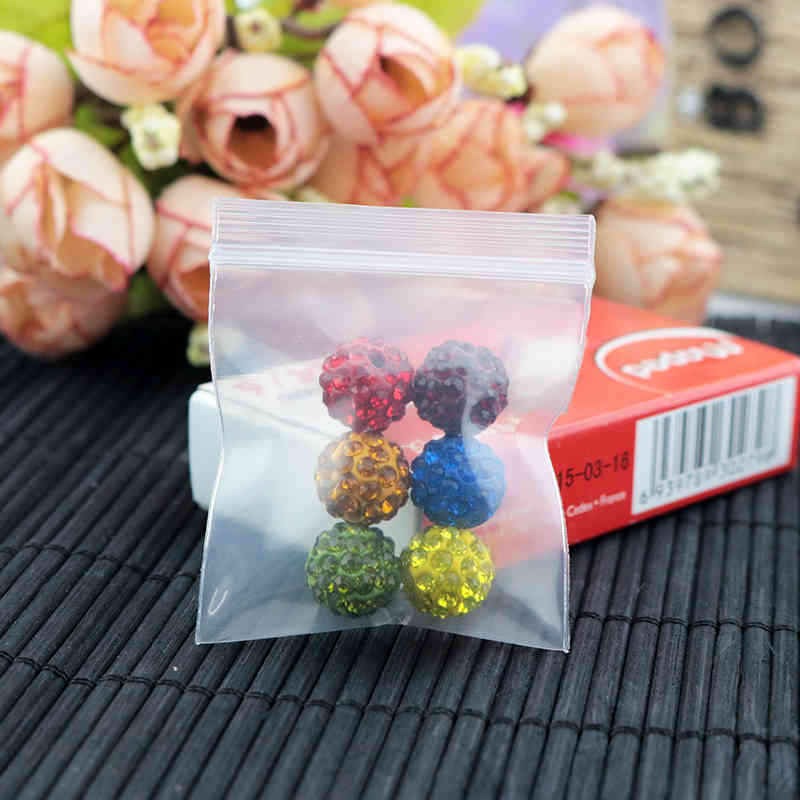 

High Quality 300pcs/lot 4x6cm Clear Ziplock Reclosable Plastic Poly Thick Zip Lock s Charms Jewelry Packaging Bag