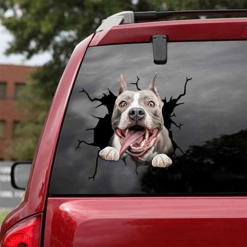 

Funny Dog Head In The Crack Vinyl Car Stickers Decals Motorcycle Accessories Car-window Decorative Goods Pvc Car Sticker, Other