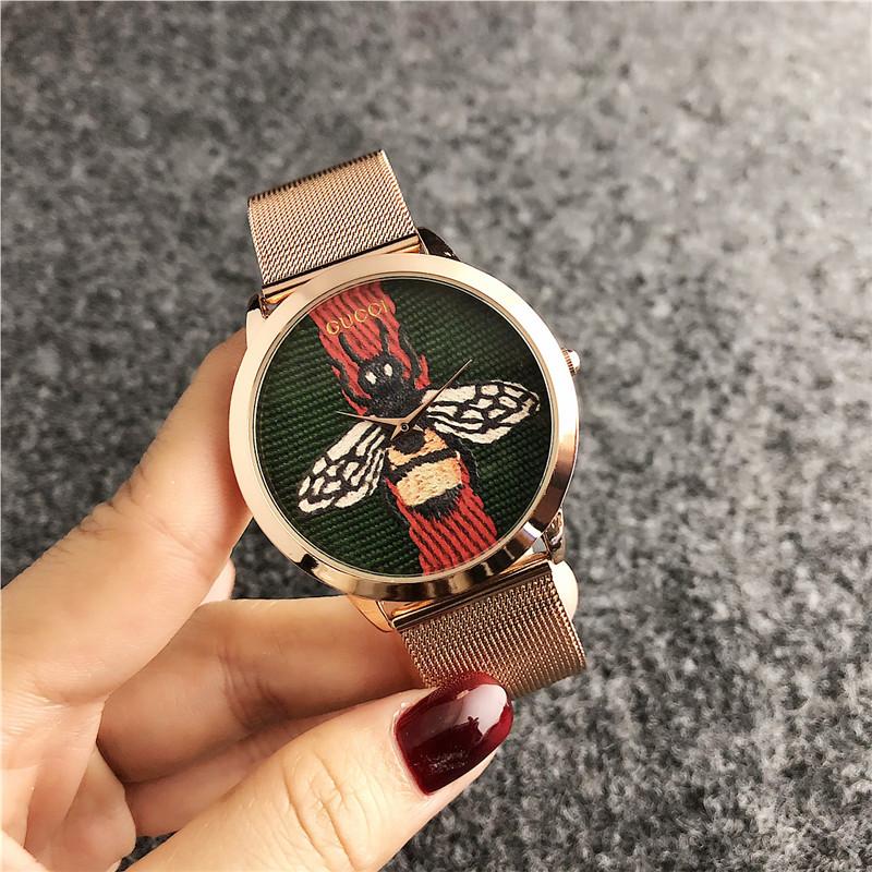 

G Luxury gold watch mens watches fashion dress datejust Multi-Color dial designer stainless steel strap quartz movement bee calendar, Slivery;brown