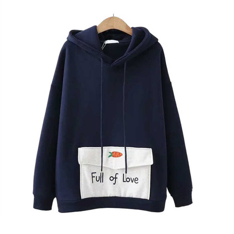 

Merry Pretty Lolita hoodie sweatshirt mori girls winter Japan style rabbit ear hooded thick warm kawaii cute pink pullovers lady 210526