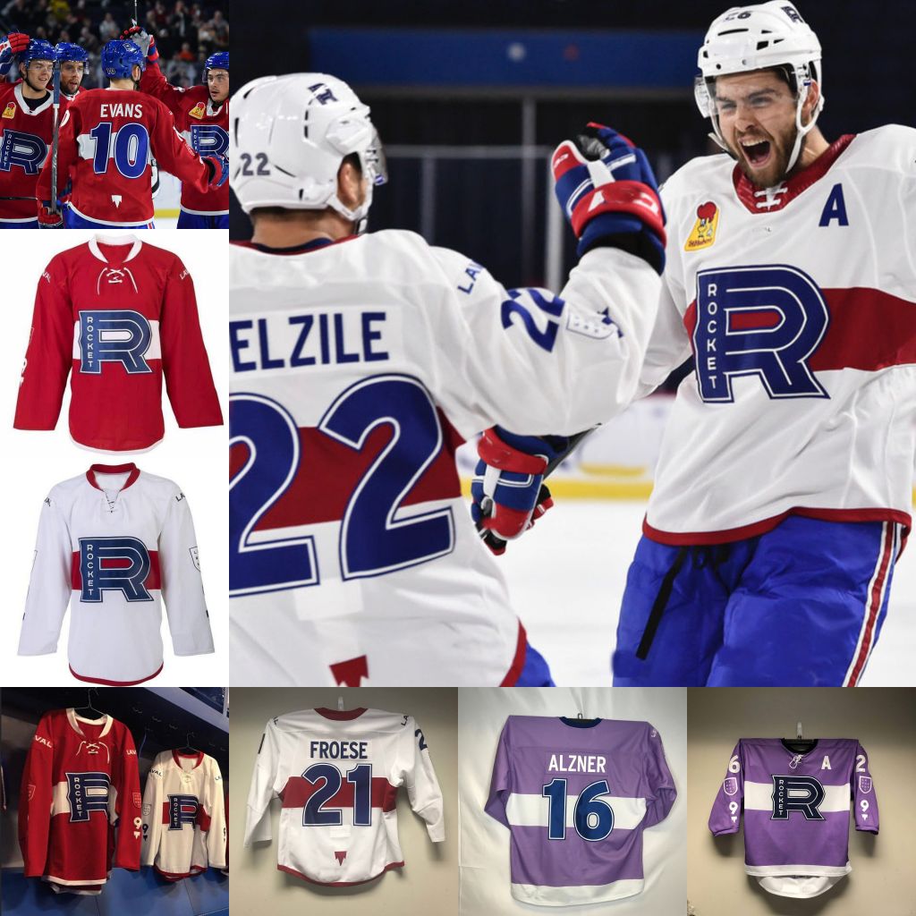 

22 BELZILE Laval Rocket Jersey EVANS 5 PARISI 40 TAORMINA 8 HUDON RICHARD FROESE SHINKARUK ALZNER McCARRON POEHLING JEVPALOVS AUDETTE jerseys, Youth s-xl/purple