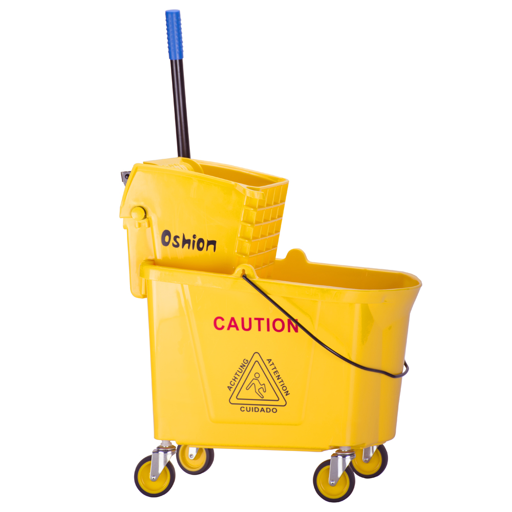 

Wavebrake Mopping System Bucket and Side-Press Wringer Combo, 36L 34Quart 9.5Gallon Yellow Plastic water press truck. Mute universal wheel