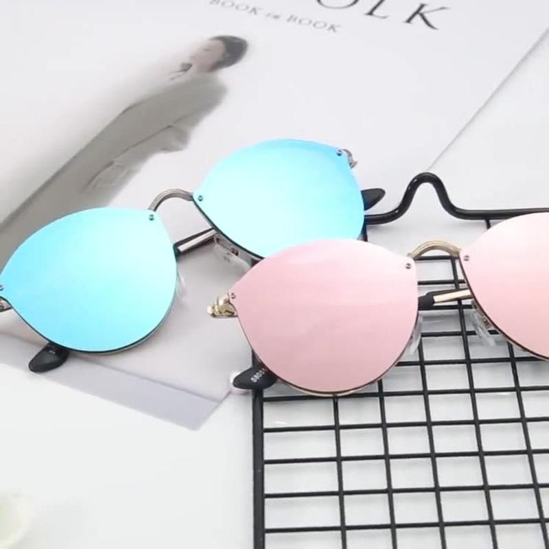 

Sunglasses Fashion Sun Glasses Metal Frame UV Protection Summer Outdoor Driving Eyeglasses Trend Blue Lens Women