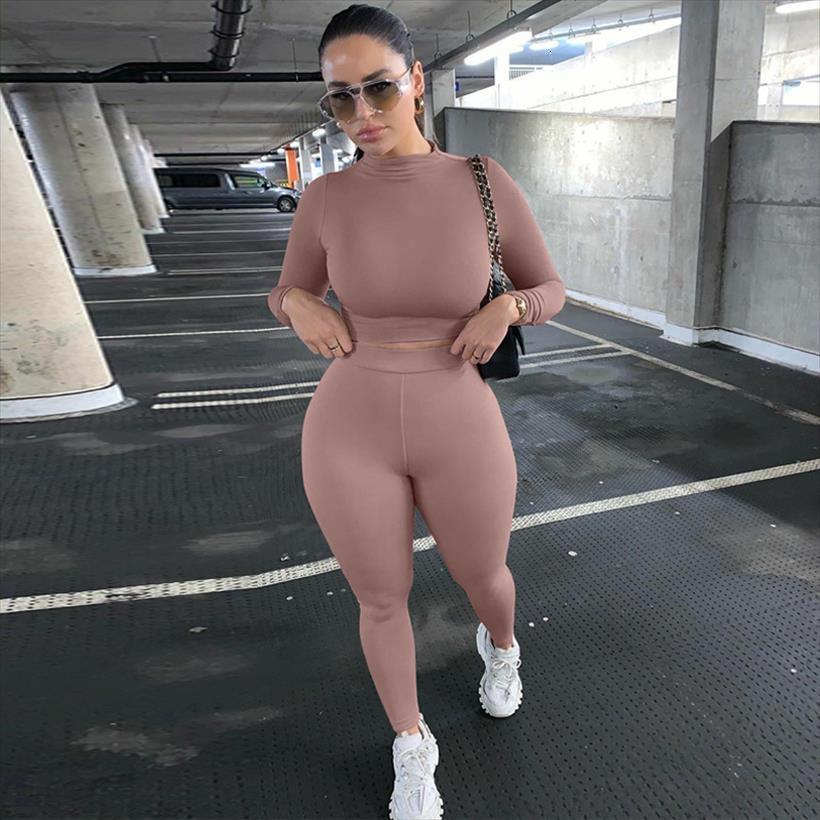 

autumn winter sport women tracksuits 2 piece set tracksuit sportswear fitness casual outfit long sleeve crop leggings pants, Gray