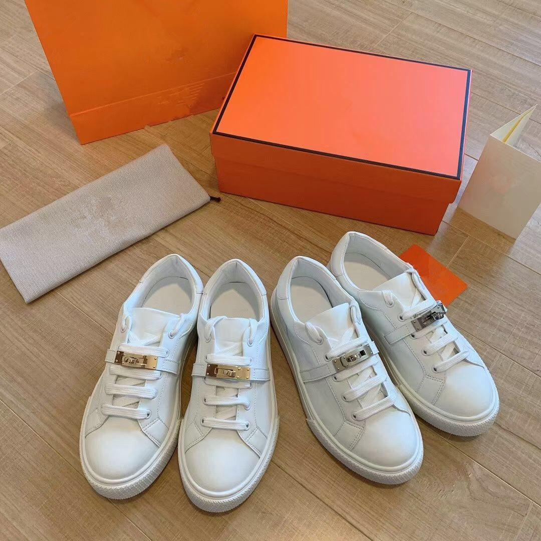

Women Dress Shoes Top High Quality Leather metal buckle round toes Casual Sneakers Platform Designers Loafers Outdoor Fashion Ladies Luxury Trainers Slip-On, White gold buckle