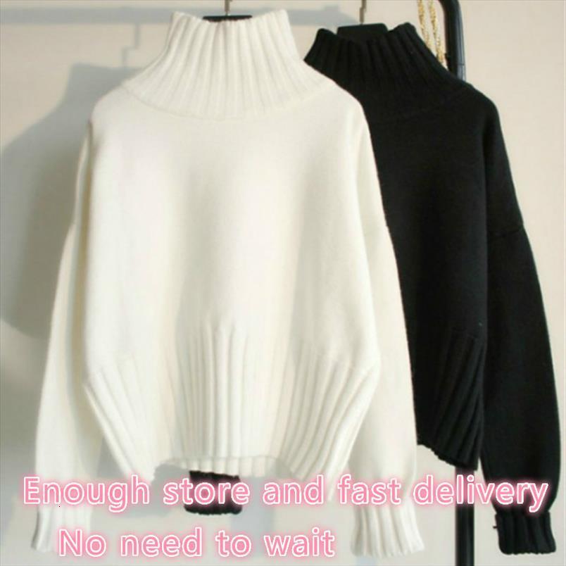 

autumn winter women sweater turtleneck pullover plus size knitted sweaters jumpers soft white black