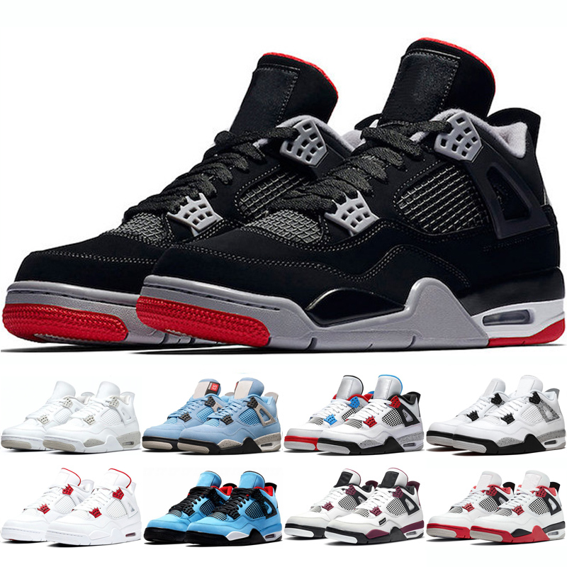

mens basketball shoes 4s Bred White Oreo University Blue Green Metallic Black Cat men women trainers sports sneakers, #8 motosports 40-47