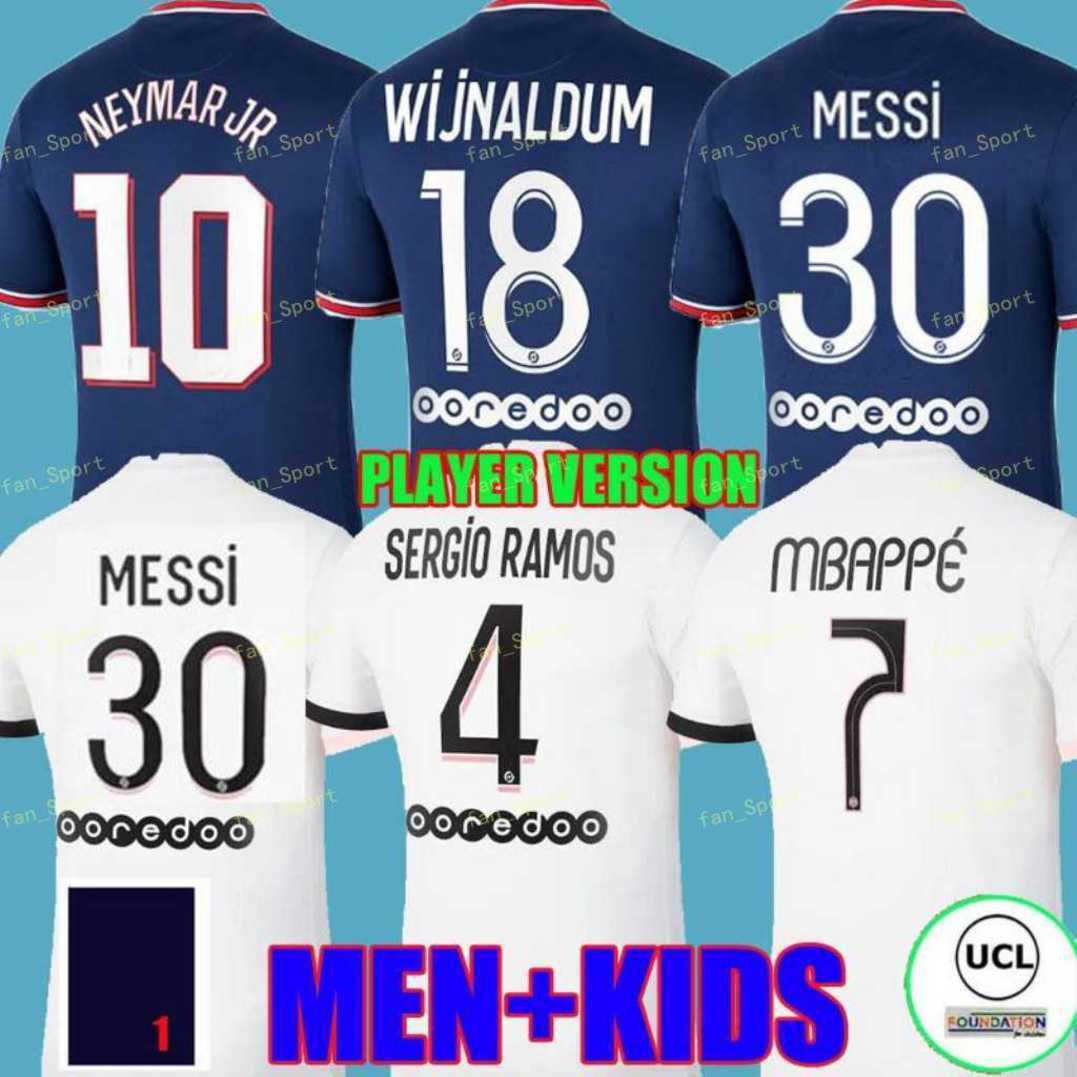 

21 22 Messi 30 MBAPPE KEAN soccer jersey 2021 SERGIO RAMOS MARQUINHOS VERRATTI KIMPEMBE Maillots de football shirt ICARDI DI MARIA DRAXLER k, Black;yellow