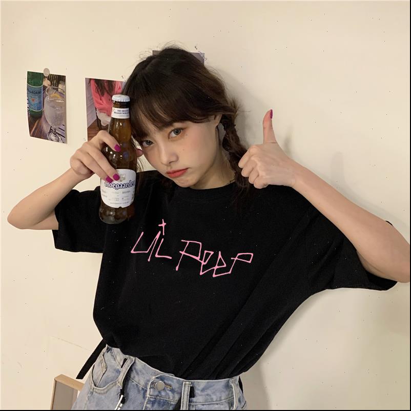 

lil peep gothic womens t shirts casual harajuku ins tees punk plus size vintage fun letter printed hip hop, White