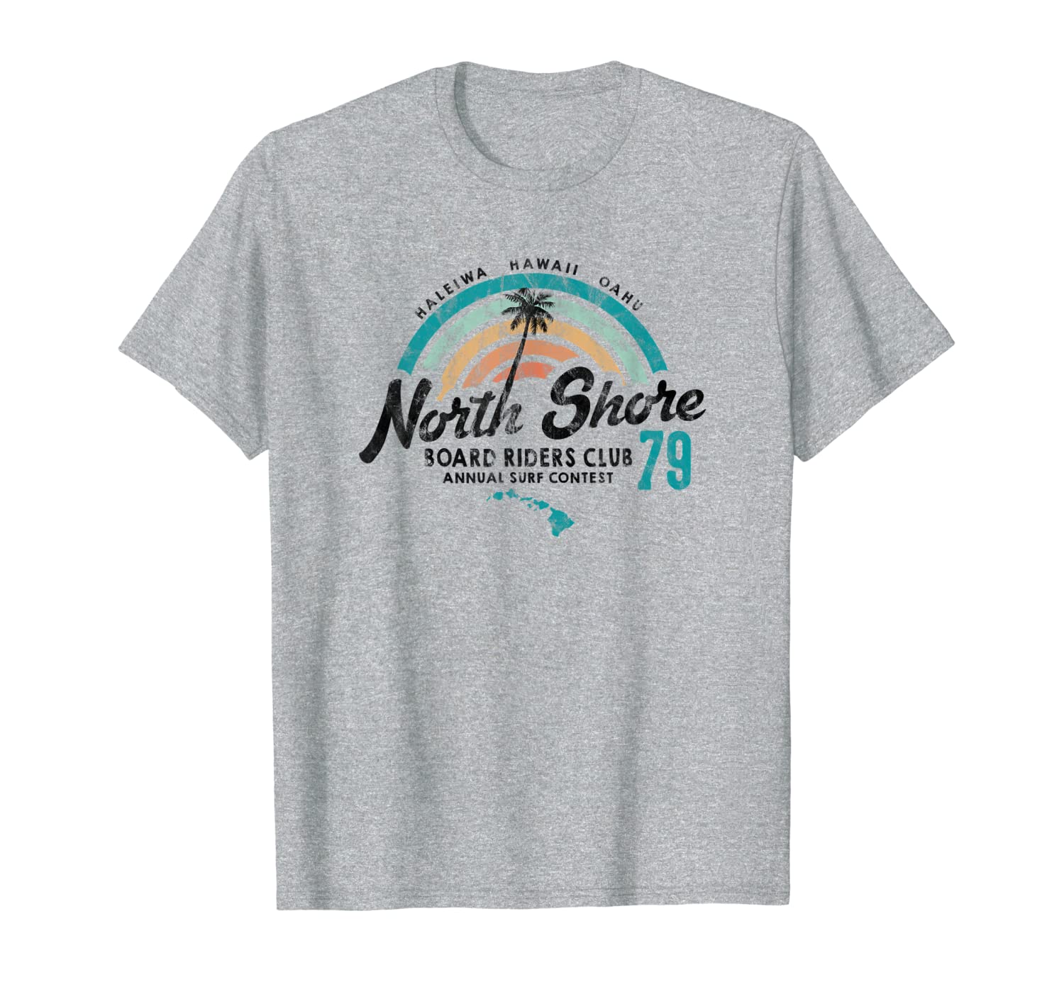 

north shore hawaii board riders club t-shirt, White;black