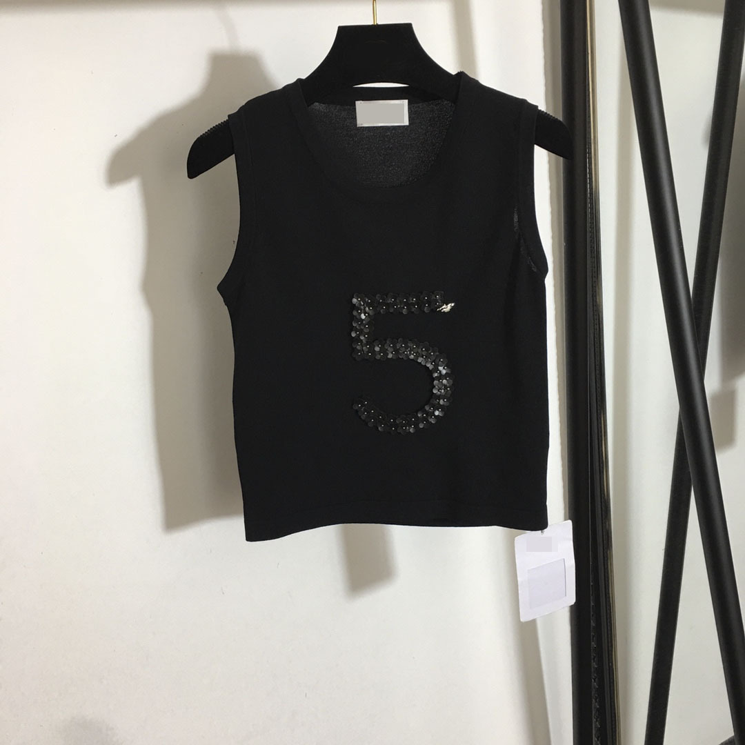 

412 2021 Milan Runway Spring Brand SAme Style Sweater Sleeveless High Quality V Neck Fashion Pullover White Black Clothes High Quality Womens faluolan