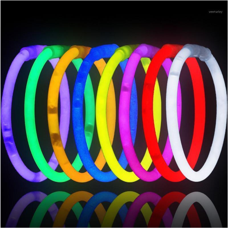

Party Decoration 100PCS Fluorescence Light Glow Sticks Necklaces Neon Bright Colorful Bracelets For Wedding Concert Festival Supplies