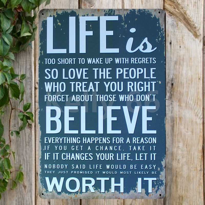 

Life Family Calm And Keep Smile Love Laugh Tin Metal Sign Home Decor Bar Wall Art Painting 20*30 CM Size JT-9