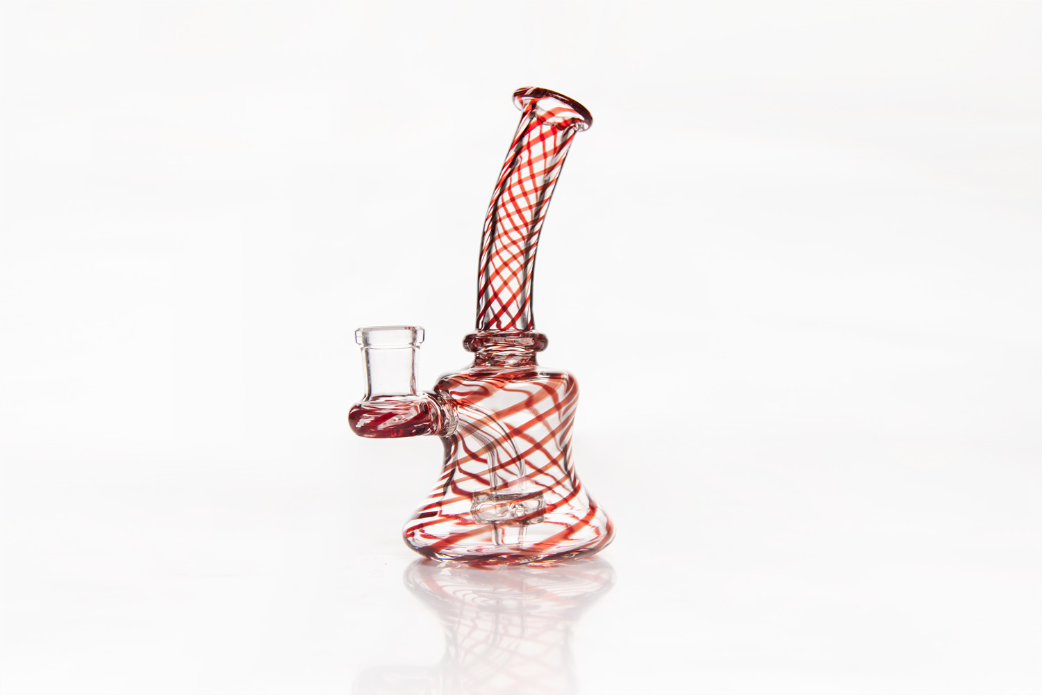 

Red printing stripe glass hookah crafts oil drilling rig cigarette set 14mm joint manufacturers direct sales