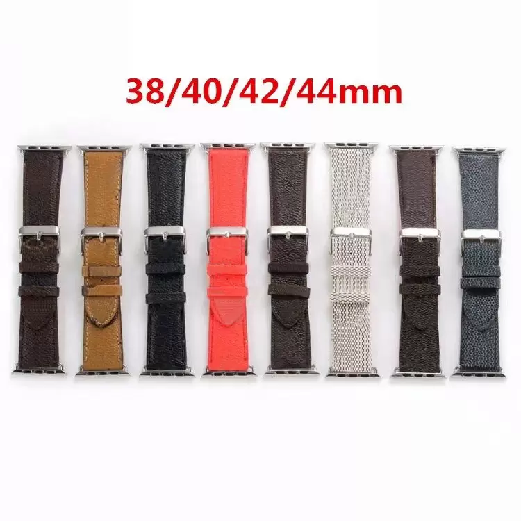 

New Luxury designer Leather strap for Apple watch band 45mm 44 mm 40mm iWatch band 38mm 42mm watchband bracelet watchs series SE 6 5 4 3 2 1 Fashion Designs watchbands