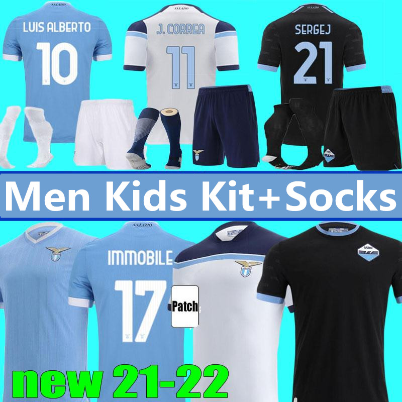 

Lazio Jerseys 21 22 soccer IMMOBILE J.CORREA LUIS ALBERTO SERGEJ Vestiti da calcio maglia LUCAS Men kids Kits uniforms football shirt 2021 2022 LAZZARI Home Away Third, Colour 5