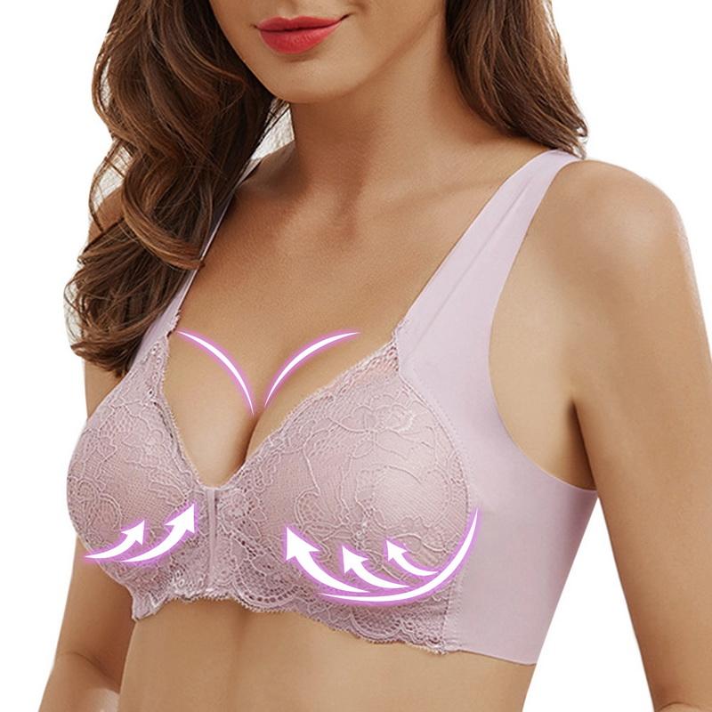 

Sexy Underwear Women Push Up Bras For Plus Size Seamless Lace Bra Front Closure Wireless Gather Brassiere Bralette