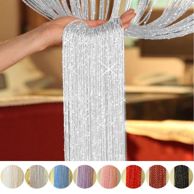 

1x2M 3X3M Luxury Crystal Curtain Flash Line Shiny Tassel String Door Window Room Divider Home Office Stage Decoration & Drapes