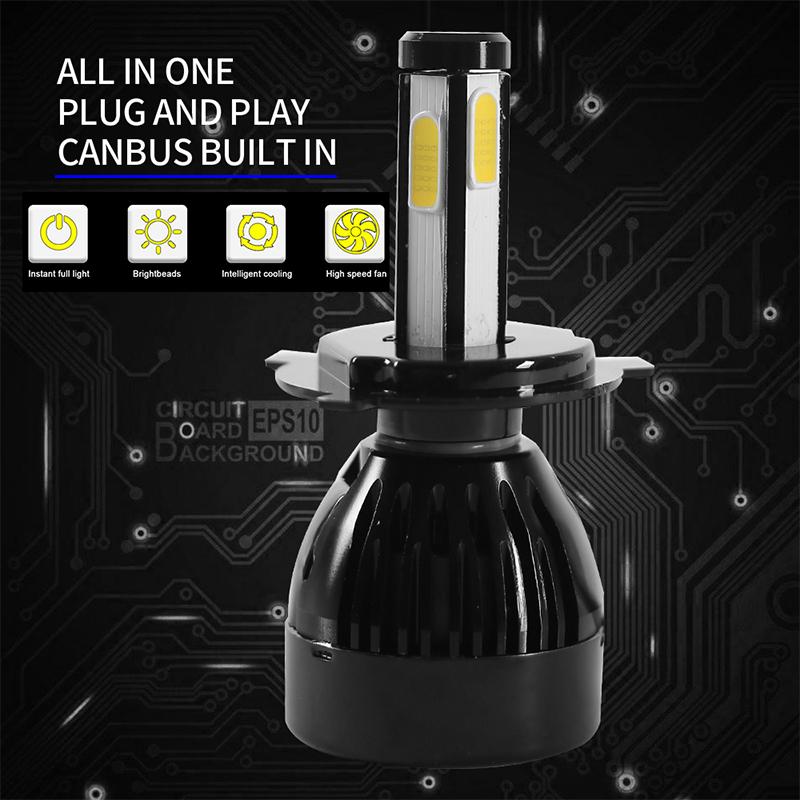 

Car Headlights 4 Side CANBUS H7 LED H4 Bulbs Headlight 10000LM D2S D3S D4S H11 H8 9005 9006 D1S Lamp 6500K 12V Auto Fog Light