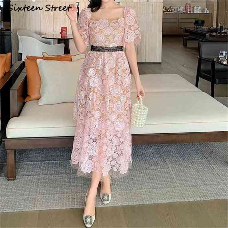 

Pink Sequin Dress For Woman Summer Square Collar Short Sleeve Bodycon Female High Waist Elegant Party Mesh es 210603, Camel